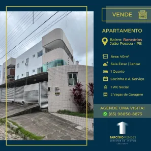 Apartamento com 1 Quarto à venda, 40m² no Bancários, João Pessoa