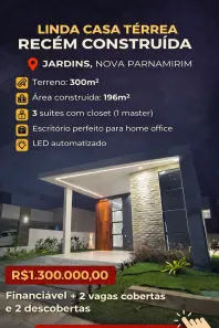 Casa de Condomínio com 3 Quartos à venda, 196m² no Nova Parnamirim, Parnamirim