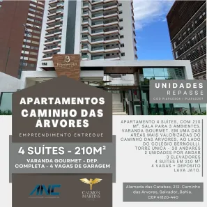 Apartamento com 4 Quartos à venda, 210m² no Caminho das Árvores, Salvador