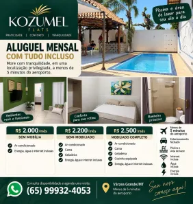 Flat com 1 Quarto para alugar, 36m² no Centro-Sul, Várzea Grande