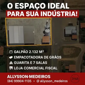 Galpão/Depósito/Armazém com 1 Quarto para venda ou aluguel, 2132m² no , Nísia Floresta