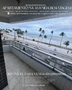Apartamento com 4 Quartos à venda, 182m² no Boa Viagem, Recife