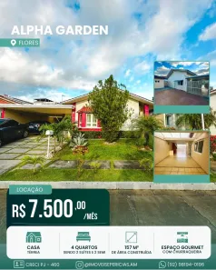 Casa de Condomínio com 4 Quartos para alugar, 157m² no Flores, Manaus
