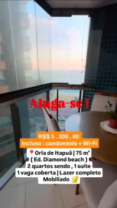 Apartamento com 2 Quartos para alugar, 75m² no Itapuã, Vila Velha
