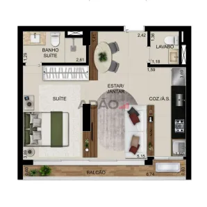 Apartamento com 1 Quarto à venda, 43m² no Serrinha, Goiânia