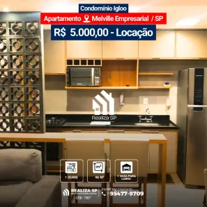 Apartamento com 1 Quarto para alugar, 46m² no Melville Empresarial I e II, Barueri