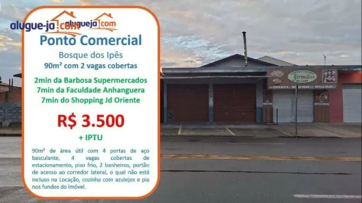 Ponto Comercial para alugar, 90m² no Residencial Bosque dos Ipês, São José dos Campos