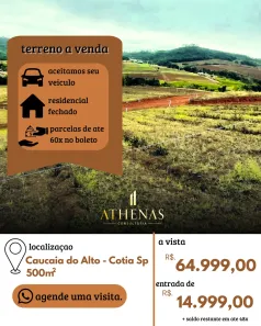 Lote/Terreno à venda, 500m² no Jardim Santa Paula, Cotia
