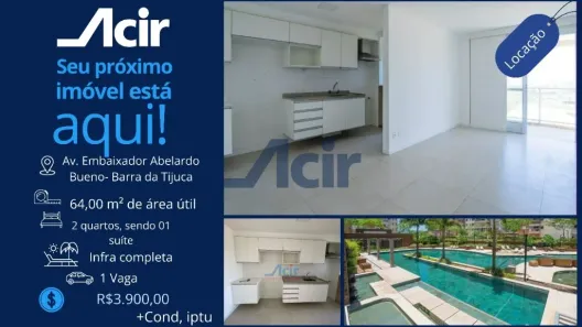 Apartamento com 2 Quartos para alugar, 63m² no Barra Olímpica, Rio de Janeiro