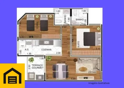 Apartamento com 2 Quartos à venda, 64m² no Parque São Vicente, Mauá