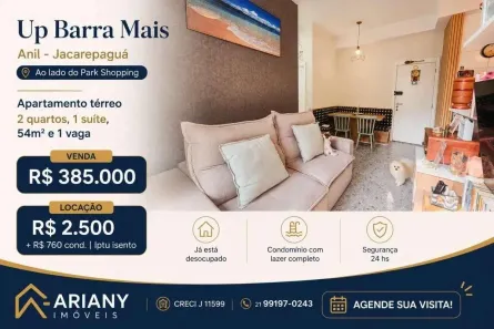 Apartamento com 2 Quartos para venda ou aluguel, 54m² no Anil, Rio de Janeiro