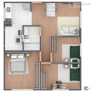 Apartamento com 3 Quartos à venda, 65m² no Jardim das Flores, Ibirité