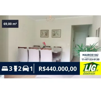 Apartamento com 3 Quartos à venda, 70m² no Jardim Pinheiros, São Paulo