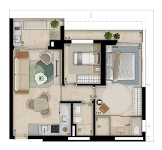 Apartamento com 2 Quartos à venda, 49m² no Setor Marista, Goiânia