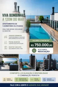 Apartamento com 1 Quarto à venda, 50m² no Bombas, Bombinhas