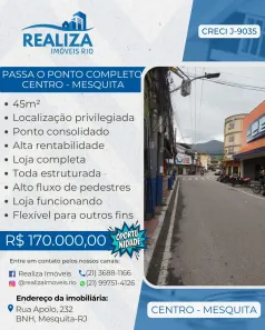 Ponto Comercial com 1 Quarto à venda, 45m² no Centro, Mesquita