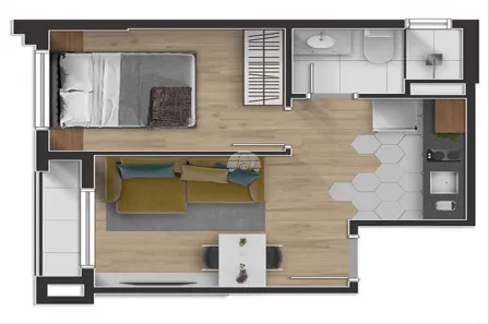 Apartamento com 1 Quarto à venda, 22m² no Centro, Curitiba