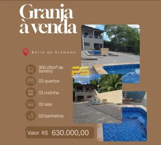 Fazenda/Sítio com 3 Quartos à venda, 900m² no Barra de Gramame, João Pessoa
