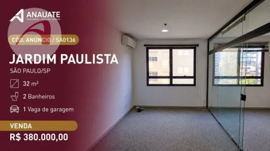Sala Comercial para venda ou aluguel, 32m² no Jardim Paulista, São Paulo