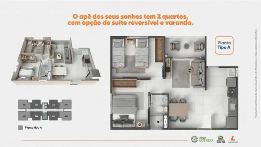 Apartamento com 2 Quartos à venda, 43m² no Coqueiro, Belém