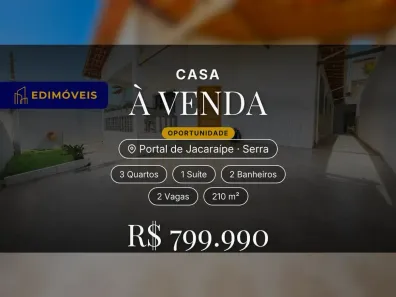 Casa com 3 Quartos à venda, 210m² no Portal de Jacaraípe, Serra