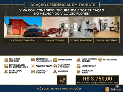 Casa de Condomínio com 3 Quartos para alugar, 92m² no Bel Recanto, Taubaté
