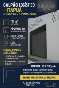 Galpão/Depósito/Armazém para alugar, 100m² no Itapuã, Salvador