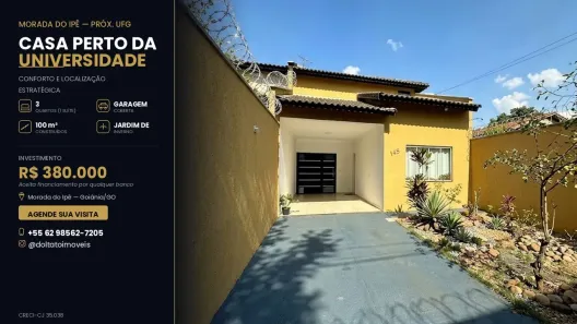 Casa com 3 Quartos à venda, 100m² no Residencial Morada do Ipê, Goiânia