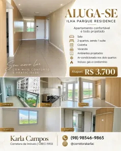 Apartamento com 2 Quartos para alugar, 65m² no Cohama, São Luís