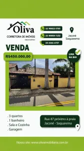 Casa com 3 Quartos à venda, 99m² no Jaconé (Sampaio Correia), Saquarema