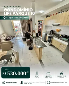 Apartamento com 3 Quartos à venda, 80m² no Parque 10 de Novembro, Manaus