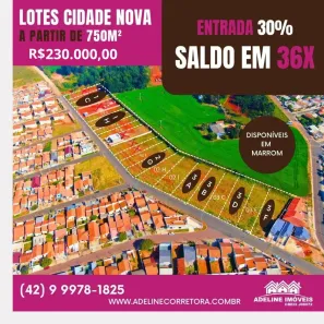 Lote/Terreno à venda, 750m² no AFCB - Cidade Nova, Carambeí