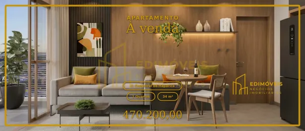 Apartamento com 1 Quarto à venda, 34m² no Coqueiral de Itaparica, Vila Velha