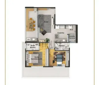 Apartamento com 2 Quartos para venda ou aluguel, 78m² no Jardim Maria José, Votorantim
