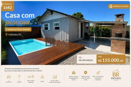 Casa com 2 Quartos à venda, 55m² no Roça Grande, Imbituba