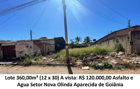 Lote/Terreno à venda, 360m² no Nova Olinda - 1º Complemento, Aparecida de Goiânia