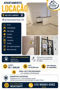 Apartamento com 2 Quartos para alugar, 45m² no Vila Gomes Cardim, São Paulo