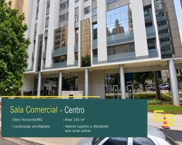 Sala Comercial para alugar, 146m² no Centro, Belo Horizonte
