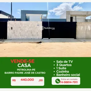 Casa com 3 Quartos à venda, 120m² no Loteamento Recife, Petrolina