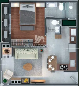 Apartamento com 1 Quarto à venda, 48m² no Centro, Gramado