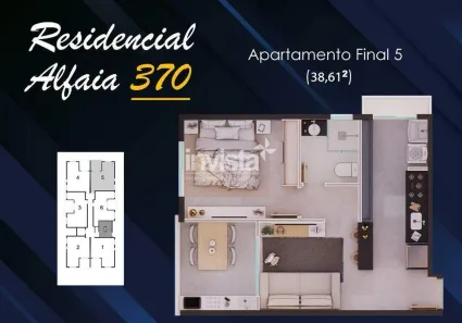 Apartamento com 1 Quarto à venda, 39m² no Aparecida, Santos