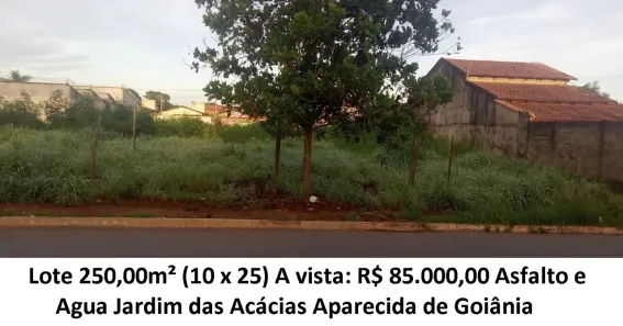 Lote/Terreno à venda, 250m² no Jardim das Acácias, Aparecida de Goiânia