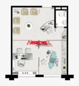 Sala Comercial para alugar, 49m² no Parque Residencial Aquarius, São José dos Campos