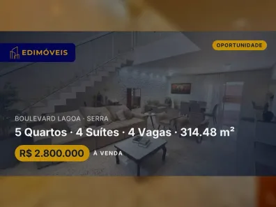 Casa com 5 Quartos à venda, 314m² no Boulevard Lagoa, Serra