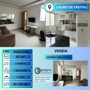 Apartamento com 2 Quartos à venda, 52m² no Caixa D'Água, Lauro de Freitas