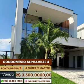 Casa de Condomínio com 3 Quartos para venda ou aluguel, 250m² no Ponta Negra, Manaus