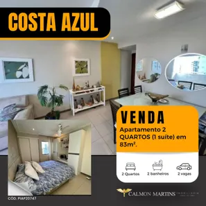 Apartamento com 2 Quartos à venda, 83m² no Costa Azul, Salvador