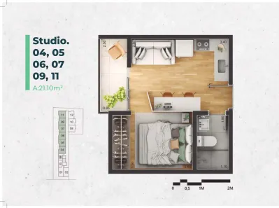 Apartamento com 1 Quarto à venda, 17m² no São Mateus, Juiz de Fora