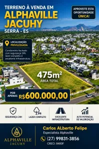 Lote/Terreno à venda, 475m² no Jacuhy, Serra