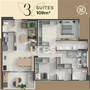 Apartamento com 3 Quartos à venda, 109m² no Nova Suiça, Goiânia